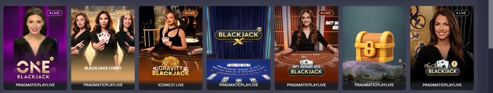 Royal Reels live blackjack tables including One Blackjack, Gravity Blackjack and Blackjack X